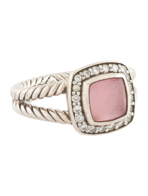 David Yurman Rose Quartz Mother-of-Pearl Doublet & Diamond Petite Albion Ring