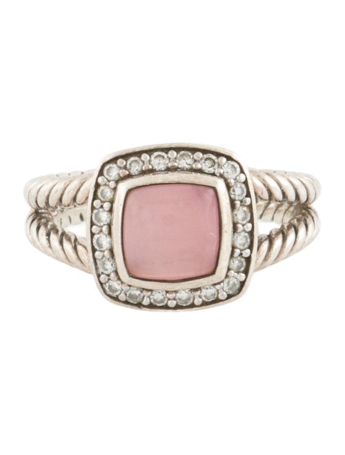 David Yurman Rose Quartz Mother-of-Pearl Doublet & Diamond Petite Albion Ring