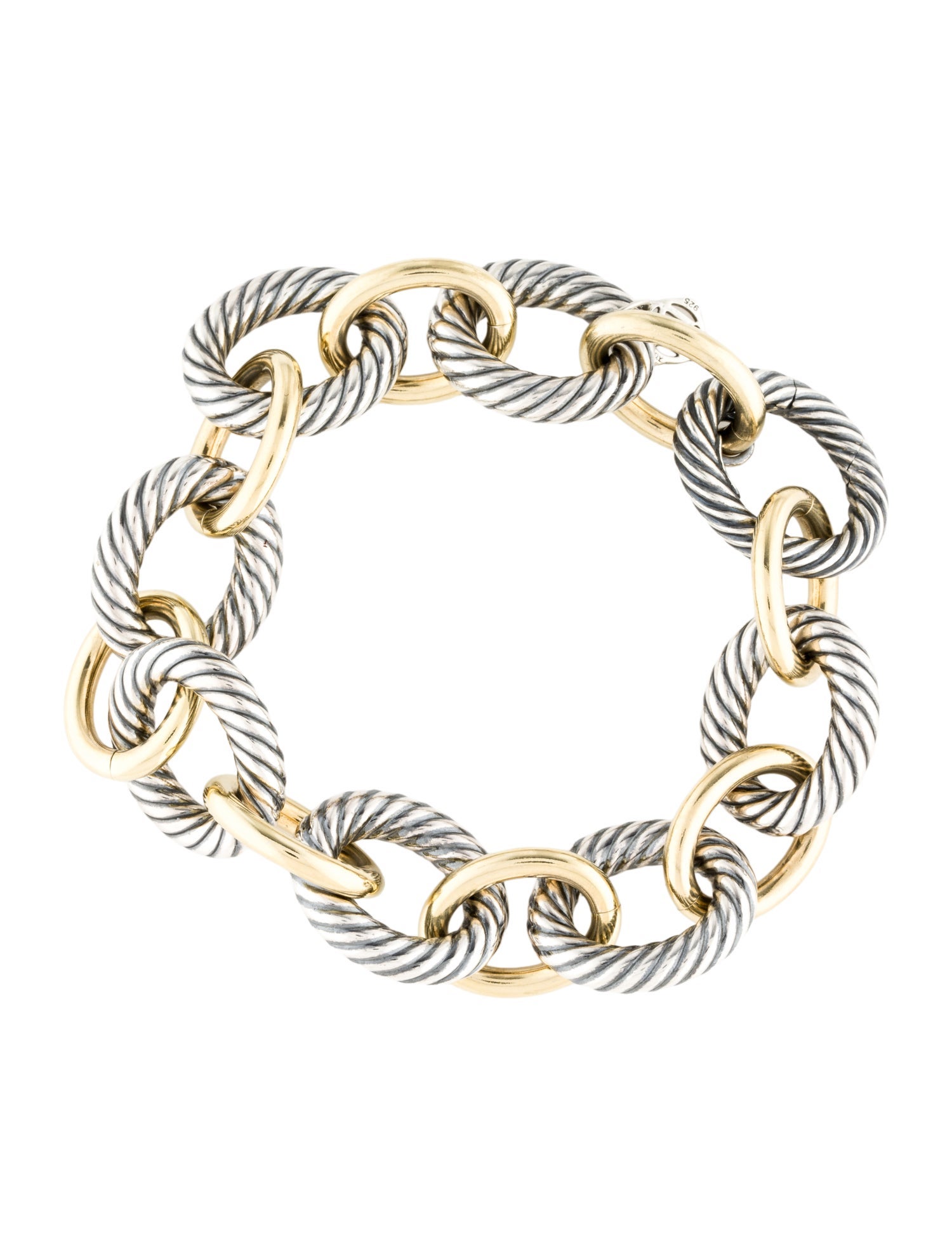 David Yurman Two-Tone Oval Link Chain Bracelet