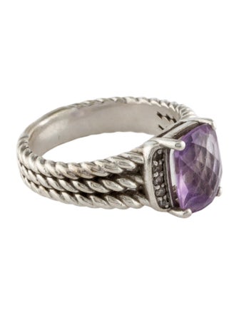David Yurman Amethyst & Diamond Petite Wheaton® Ring