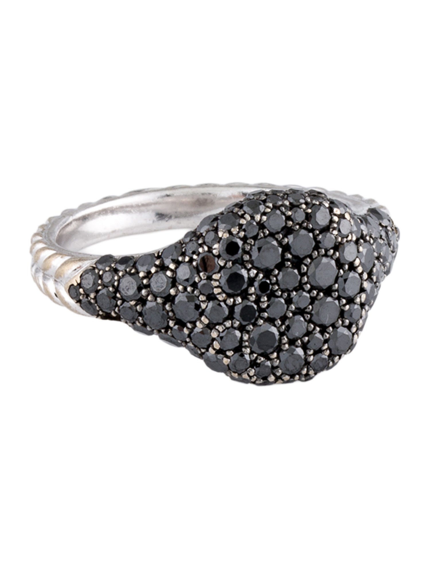 David Yurman 18K 1.10ctw Diamond Mini Chevron Pinky Ring