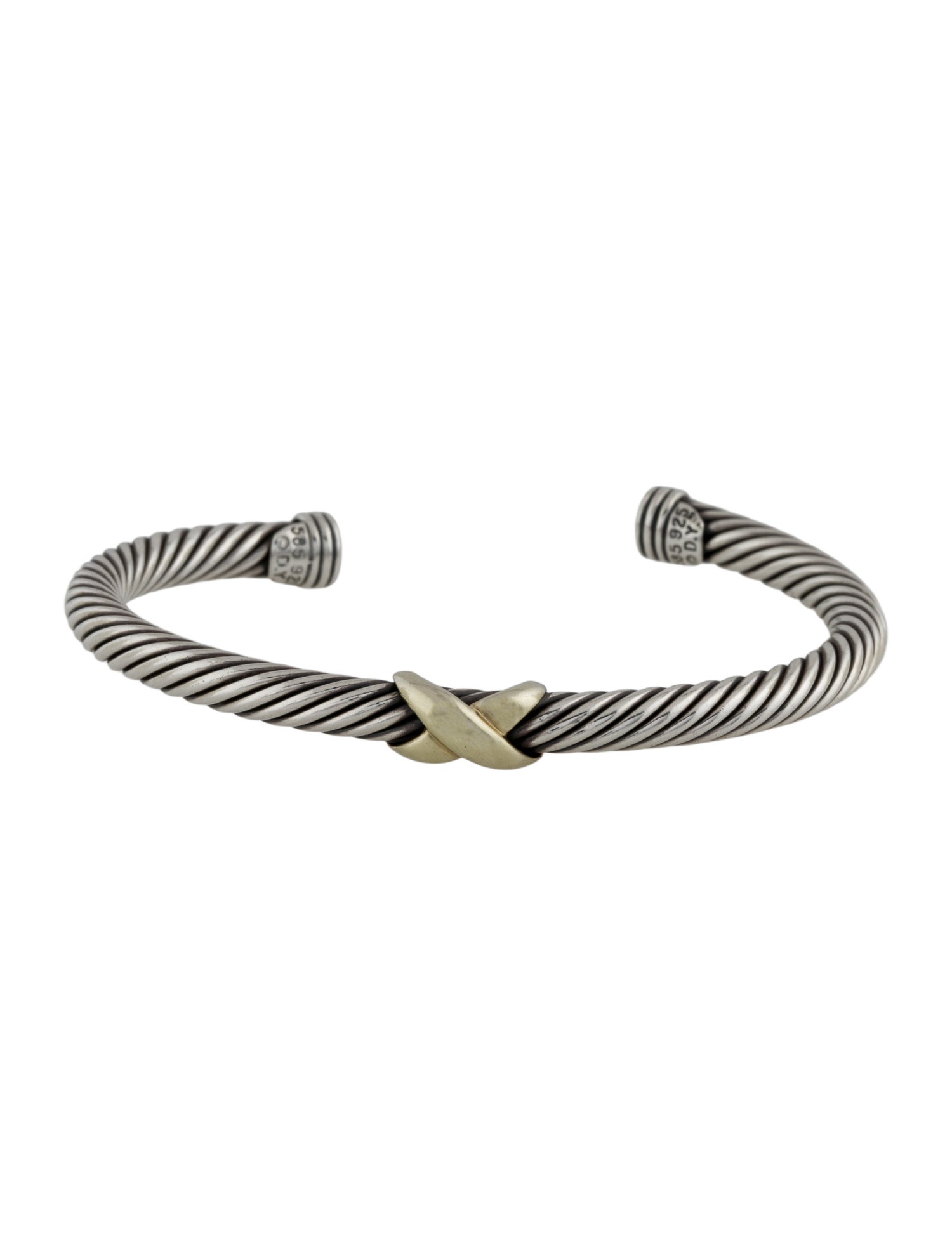 David Yurman Two-Tone X Classic Cable Station Bracelet