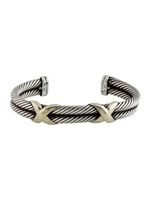 David Yurman Two-Tone Double X Station Cuff Bracelet
