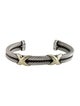 David Yurman Two-Tone Double X Station Cuff Bracelet
