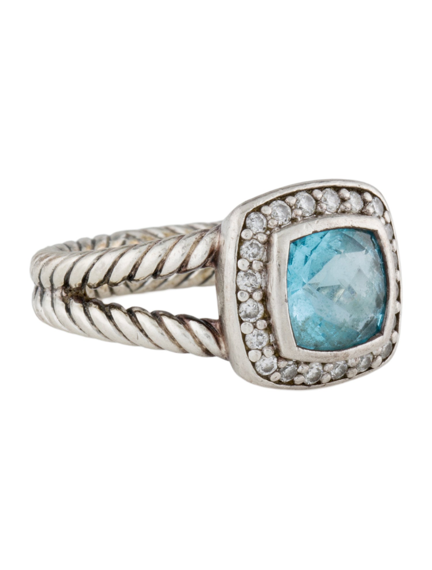 David Yurman Topaz & Diamond Petite Albion Ring