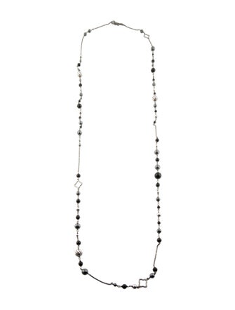 David Yurman Onyx & Hematine Quatrefoil Bijoux Bead Chain Necklace