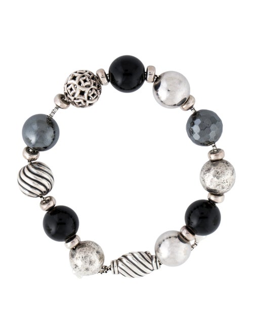 David Yurman Onyx & Hematine Elements Bead Bracelet