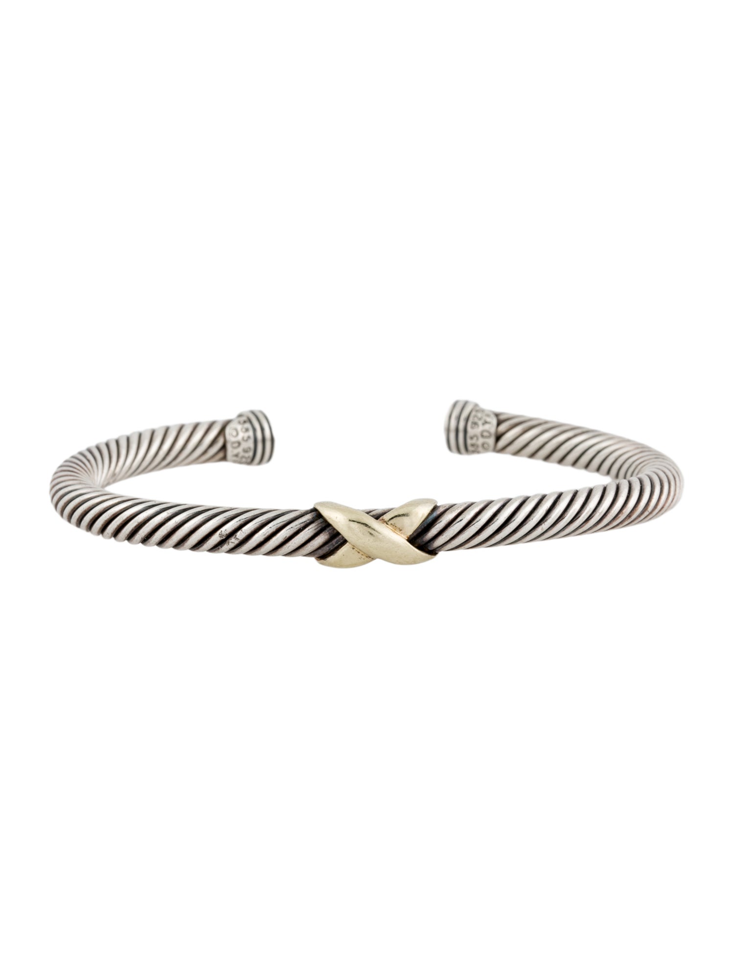 David Yurman Two-Tone X Classic Cable Station Bracelet