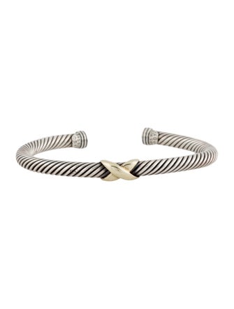 David Yurman Two-Tone X Classic Cable Station Bracelet