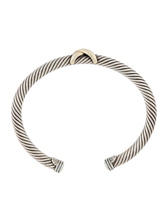 David Yurman Two-Tone X Classic Cable Station Bracelet