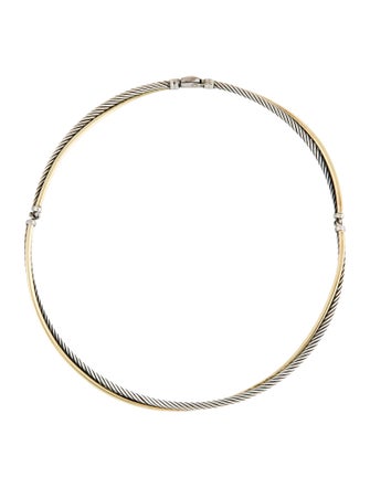 David Yurman Two-Tone Crossover Choker Necklace