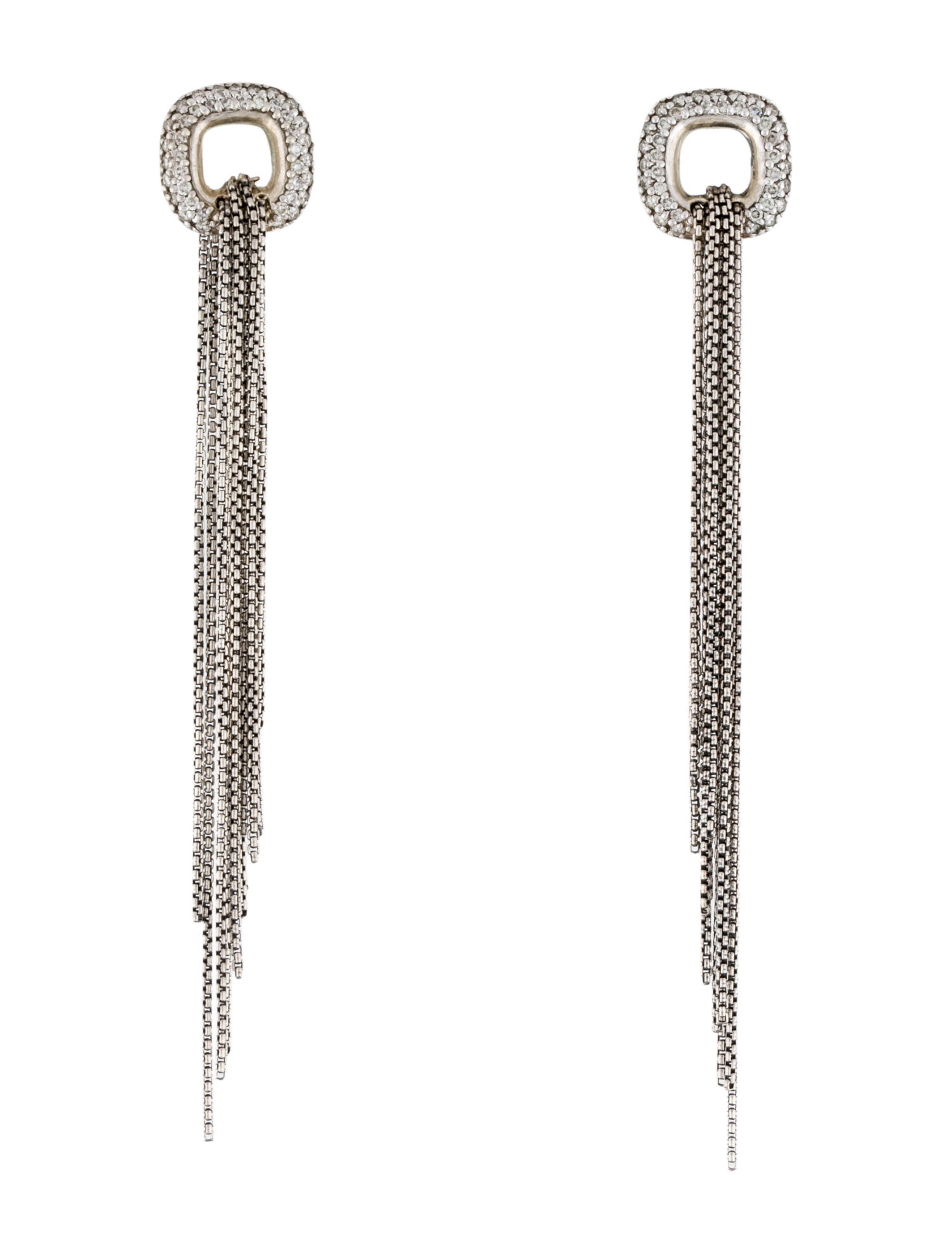 David Yurman Diamond Fringe Tassel Earrings