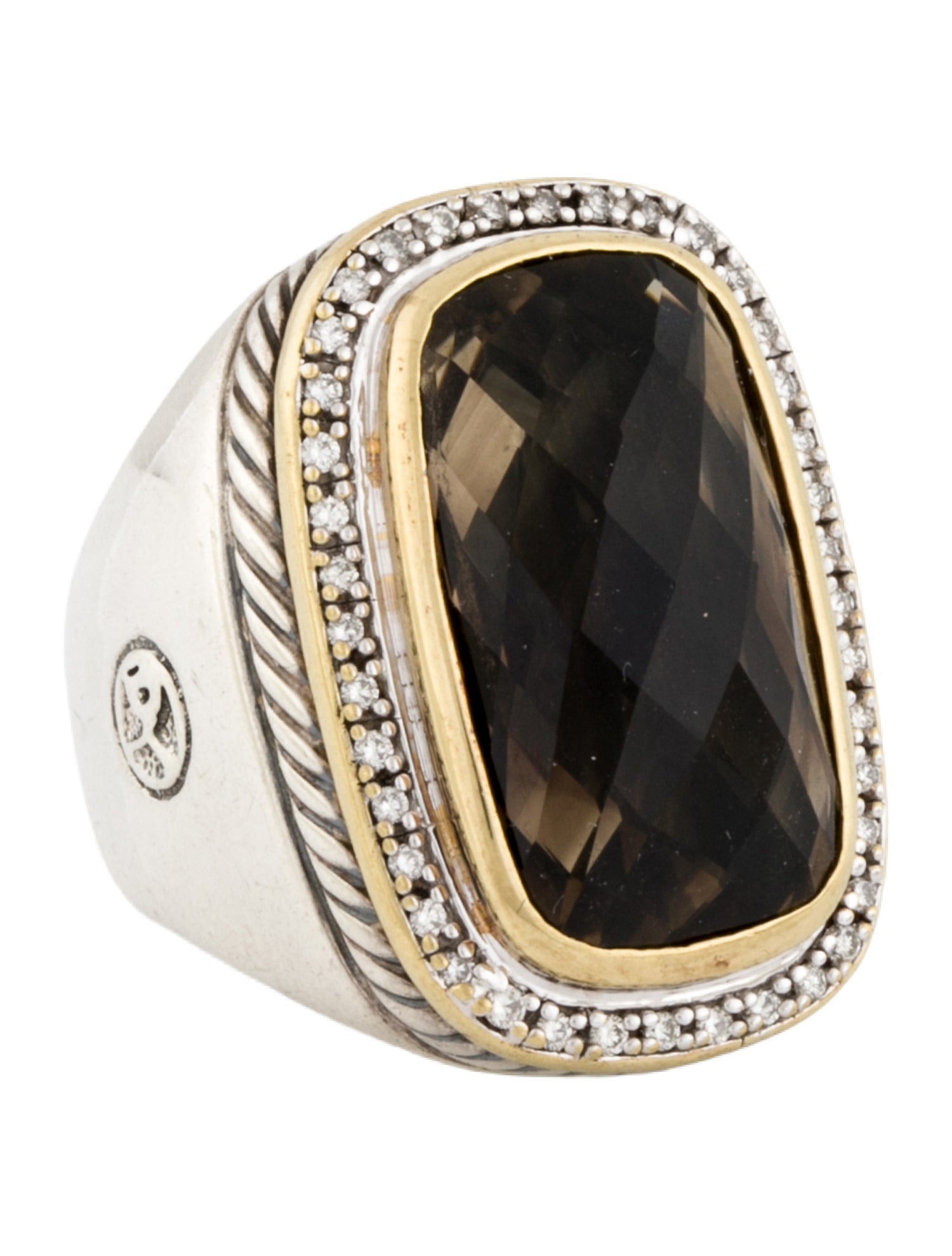 David Yurman Smoky Quartz & Diamond Albion Ring
