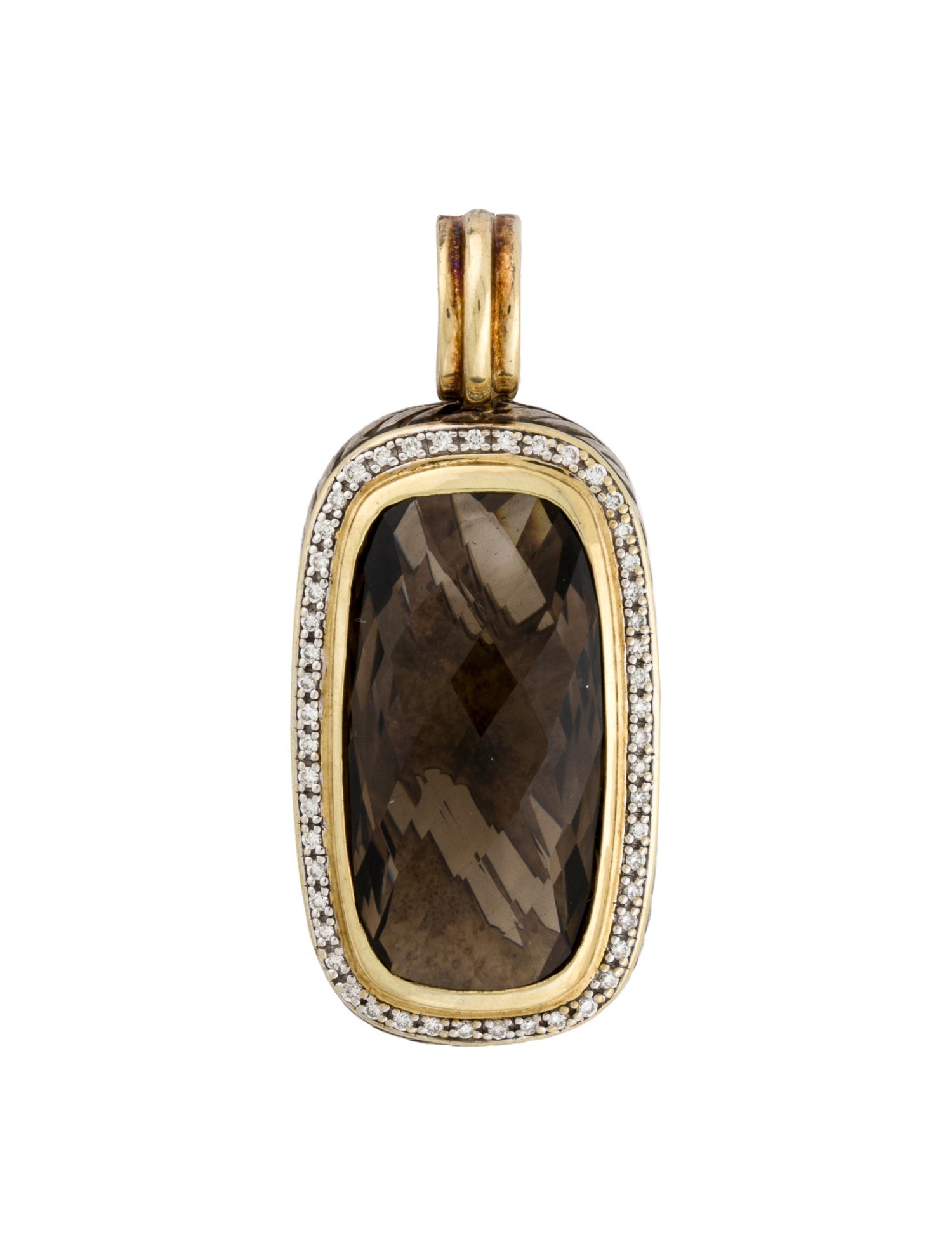 David Yurman Smoky Quartz & Diamond Albion Enhancer Pendant