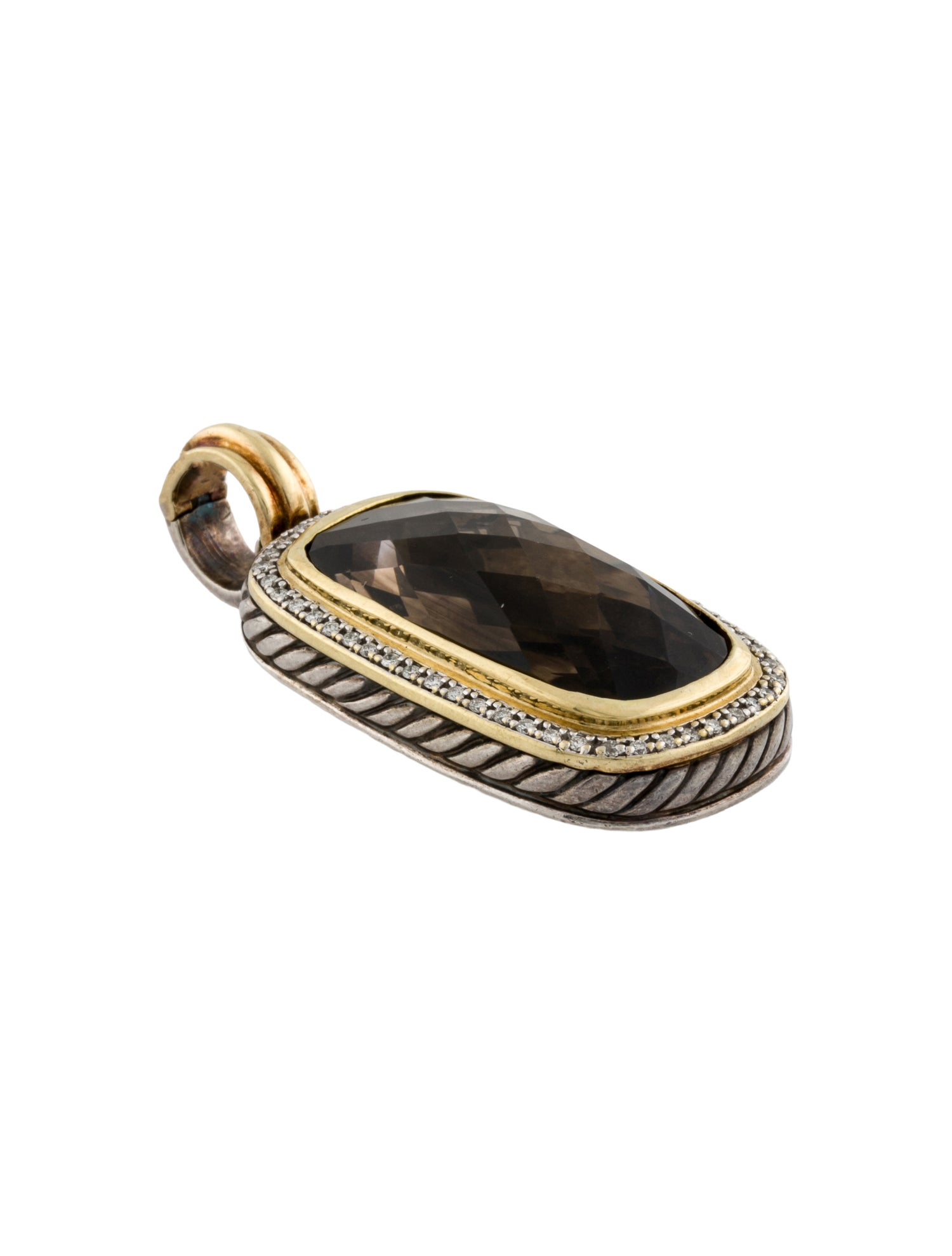 David Yurman Smoky Quartz & Diamond Albion Enhancer Pendant