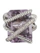 David Yurman Amethyst & Diamond Cable Wrap Ring