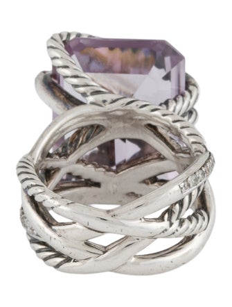 David Yurman Amethyst & Diamond Cable Wrap Ring