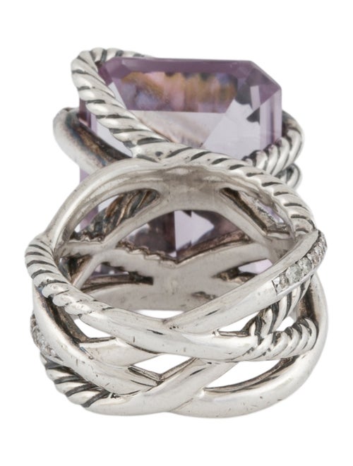 David Yurman Amethyst & Diamond Cable Wrap Ring