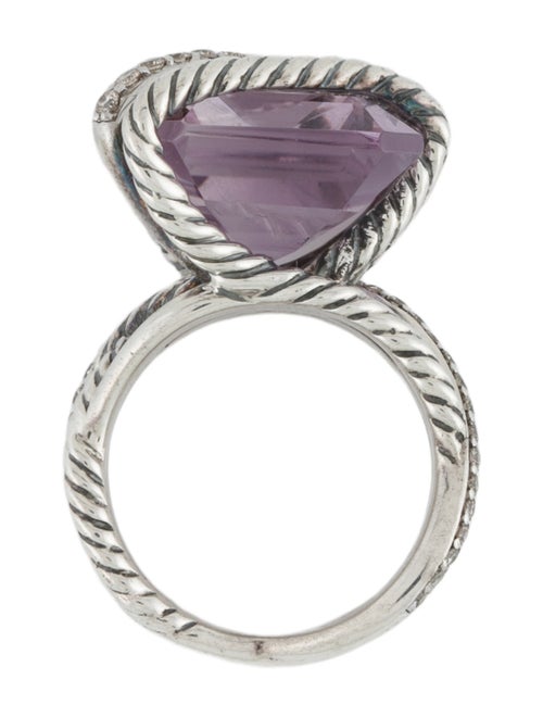 David Yurman Amethyst & Diamond Cable Wrap Ring