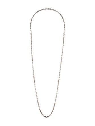 David Yurman Two-Tone Barrel Station Necklace
