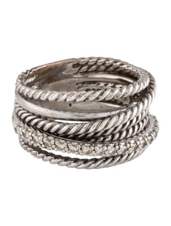 David Yurman Diamond Crossover Ring