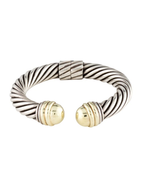 David Yurman Two-Tone Dome Cable Classic Hinged Cuff Bracelet