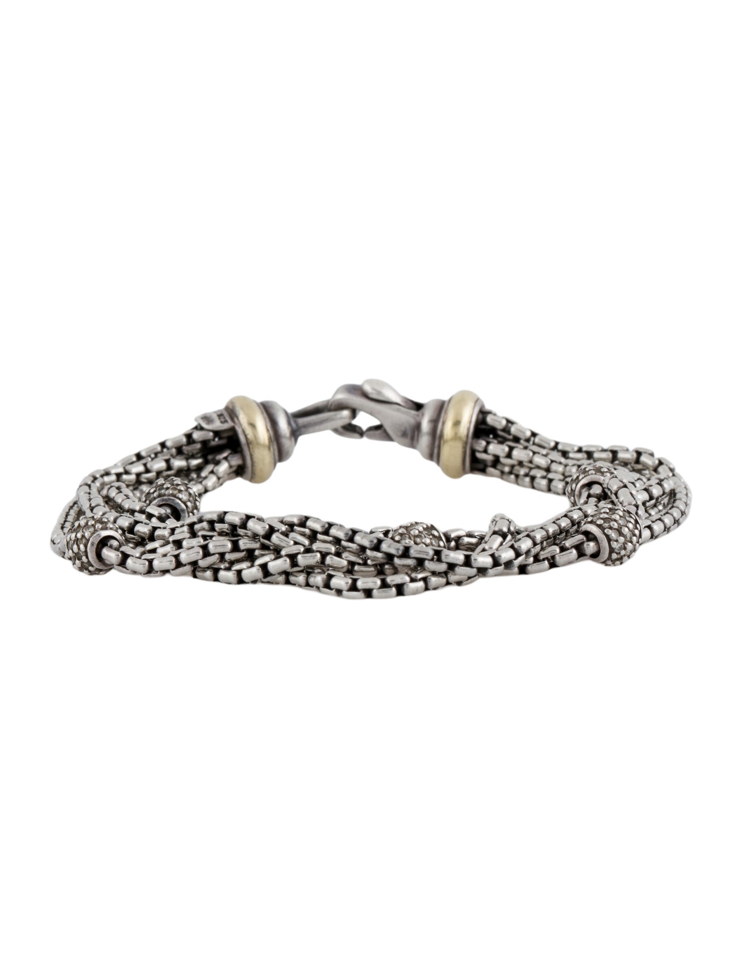 David Yurman Diamond Pavè Ball Multi-Strand Station Bracelet