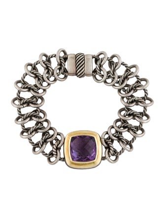 David Yurman Two-Tone Amethyst Chainmail Bracelet
