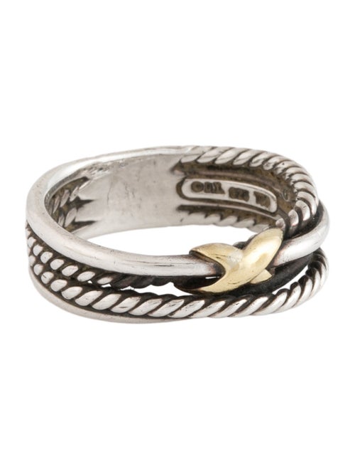 David Yurman Two Tone X Crossover Band Ring