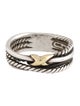 David Yurman Two Tone X Crossover Band Ring