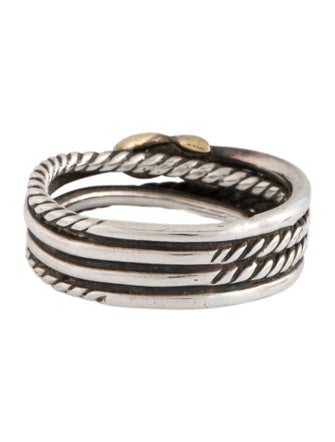 David Yurman Two Tone X Crossover Band Ring