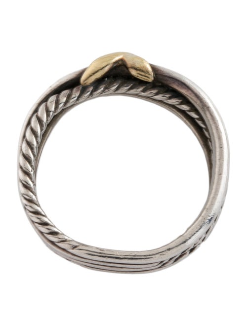 David Yurman Two Tone X Crossover Band Ring
