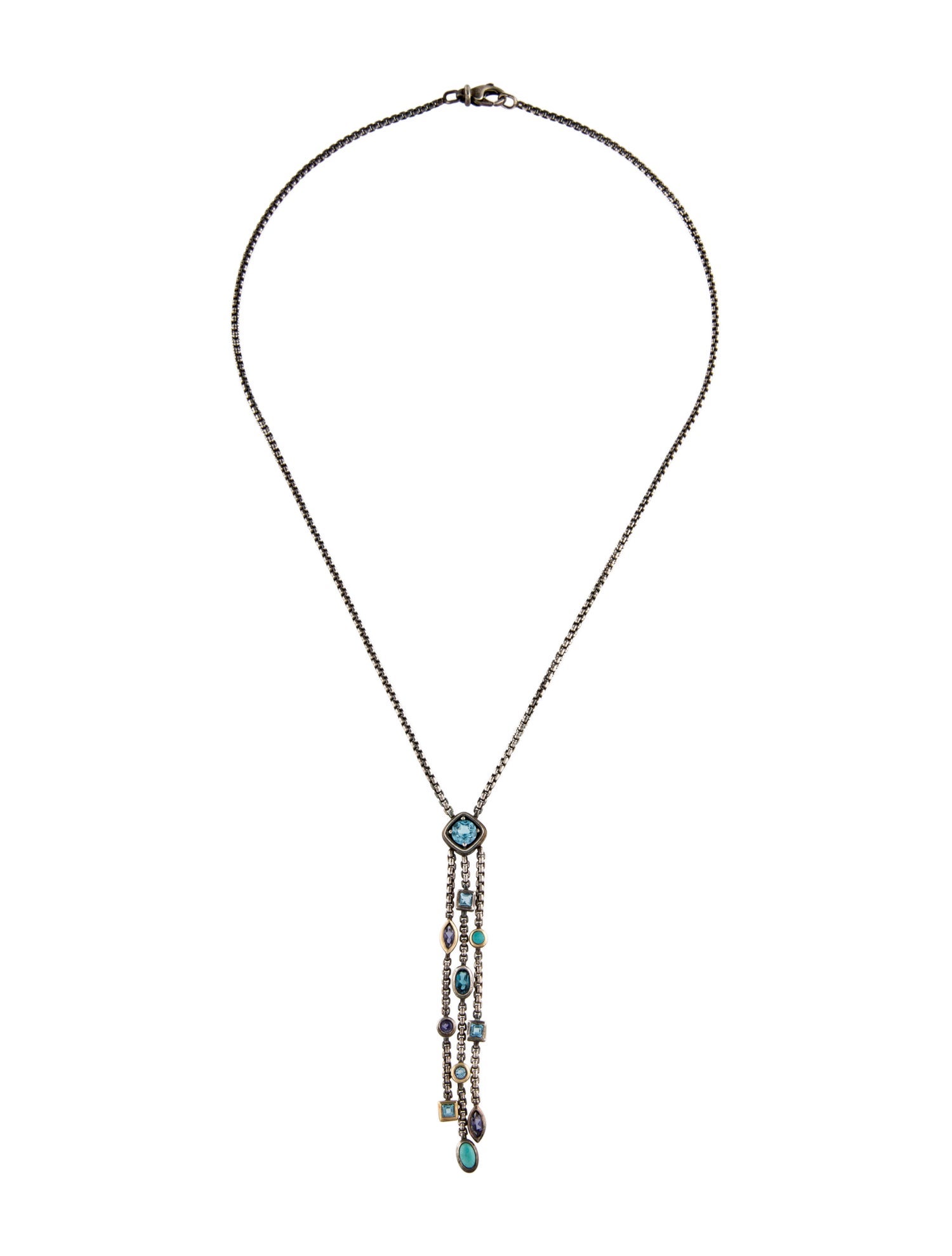 David Yurman Multi-Stone Confetti Tassel Necklace