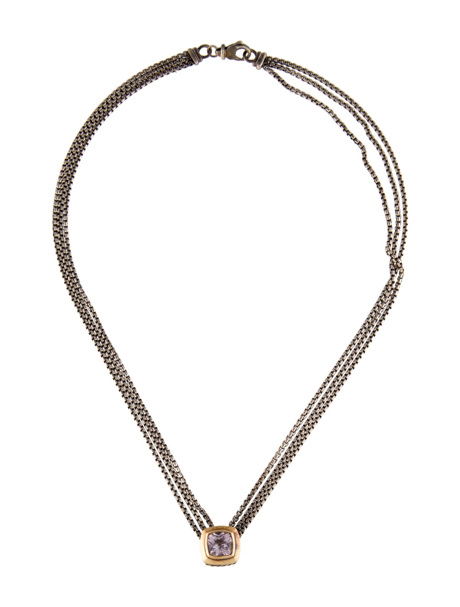 David Yurman Amethyst Albion Pendant Necklace