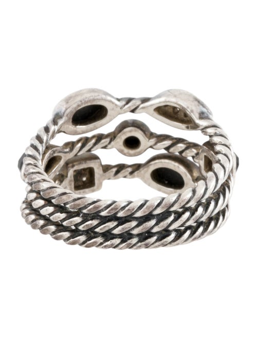 David Yurman Diamond, Onyx & Hematite Three-Row Confetti Ring