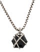 David Yurman Onyx & Diamond Cable Wrap Pendant Necklace