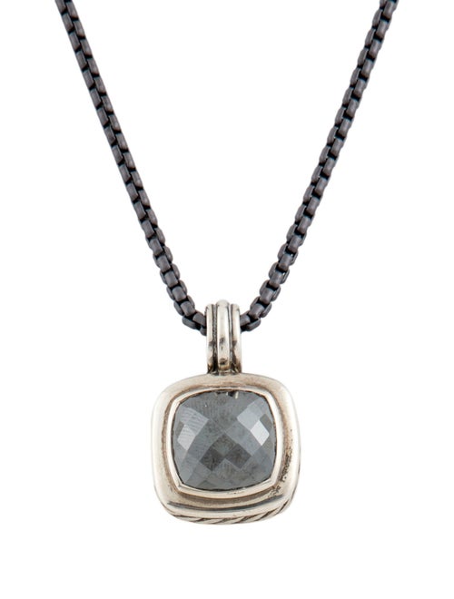 David Yurman Hematite Albion Enhancer Pendant Necklace