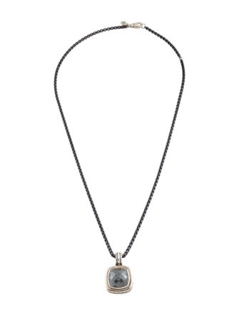 David Yurman Hematite Albion Enhancer Pendant Necklace
