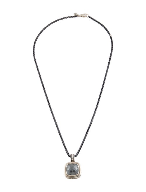David Yurman Hematite Albion Enhancer Pendant Necklace
