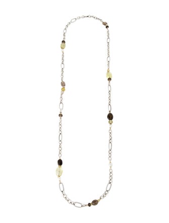 David Yurman Pearl & Multistone Long Necklace