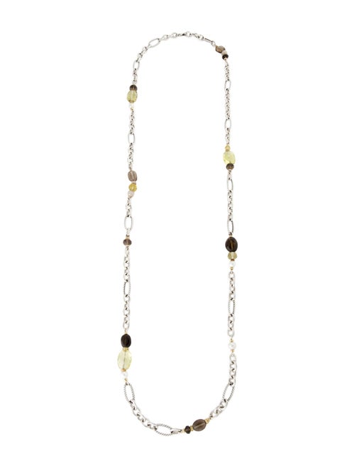 David Yurman Pearl & Multistone Long Necklace