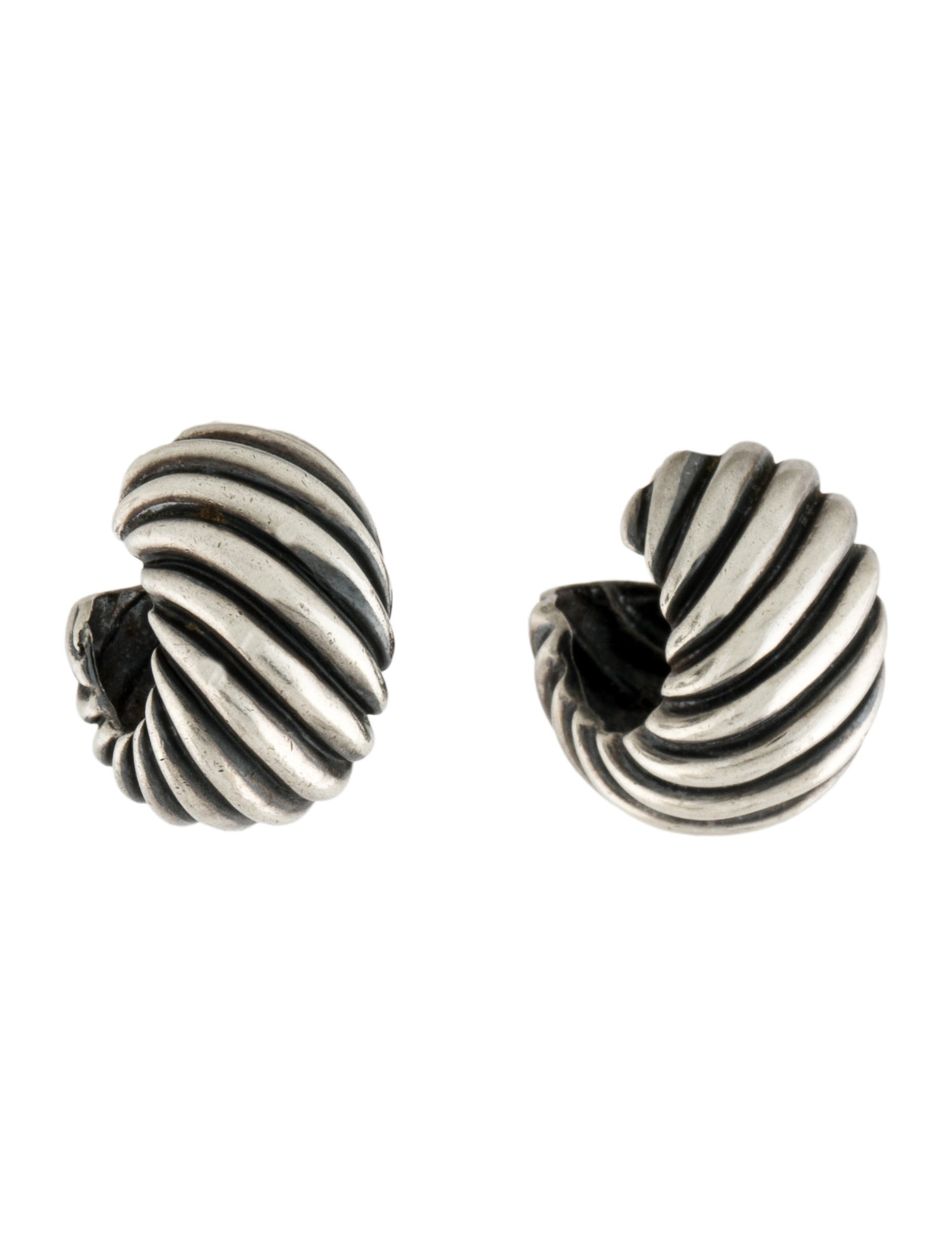 David Yurman Sculpted Cable Shrimp Hoop Earrings