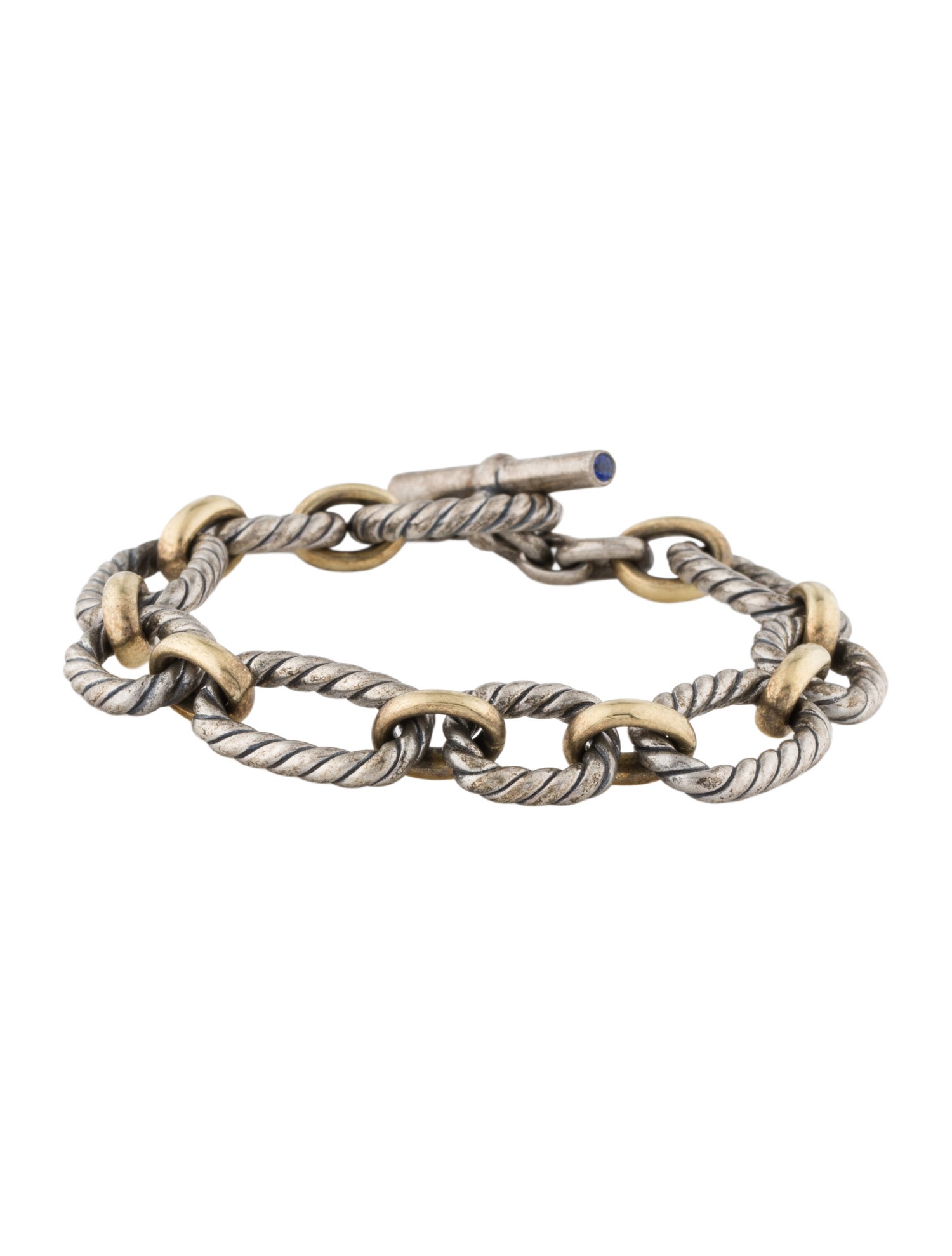 David Yurman Sapphire Accented Cushion Link Bracelet