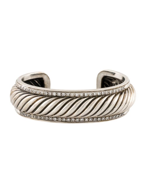 David Yurman Diamond Sculpted Cable Cuff Bracelet