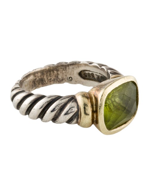 David Yurman Peridot Noblesse Cable Cocktail Ring