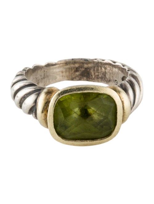 David Yurman Peridot Noblesse Cable Cocktail Ring