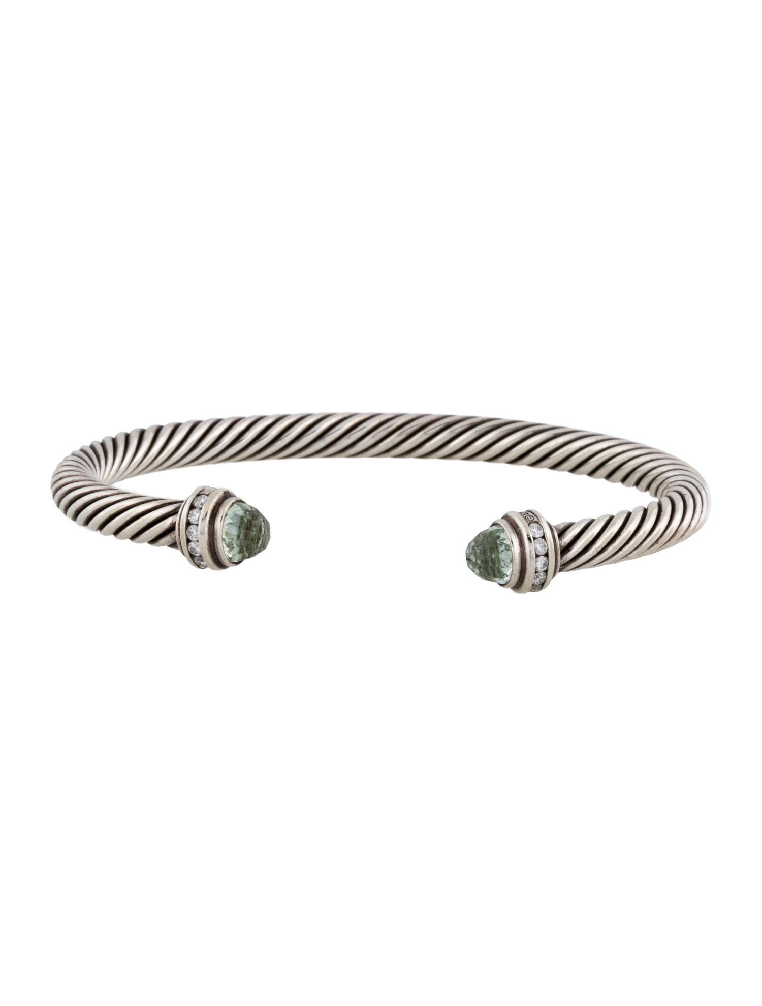 David Yurman Prasiolite & Diamond Classic Cable Cuff