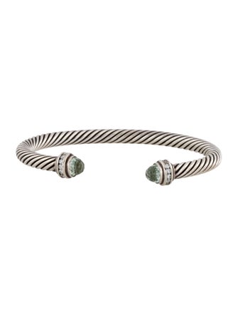 David Yurman Prasiolite & Diamond Classic Cable Cuff