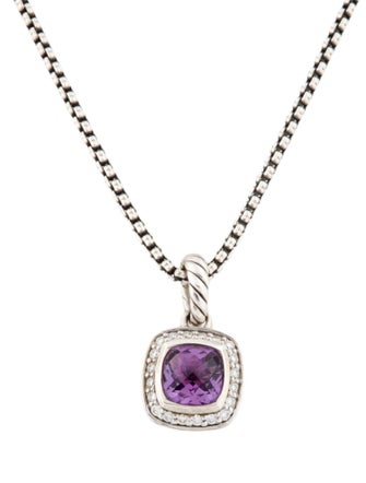 David Yurman Amethyst & Diamond Petite Albion Pendant Necklace