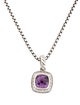 David Yurman Amethyst & Diamond Petite Albion Pendant Necklace